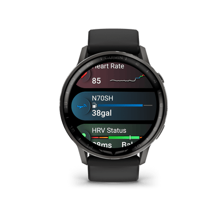 Garmin Watches Garmin D2 Air X15 Aviator Smartwatch: Slate with Black Silicone Band