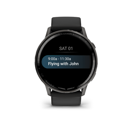 Garmin Watches Garmin D2 Air X15 Aviator Smartwatch: Slate with Black Silicone Band