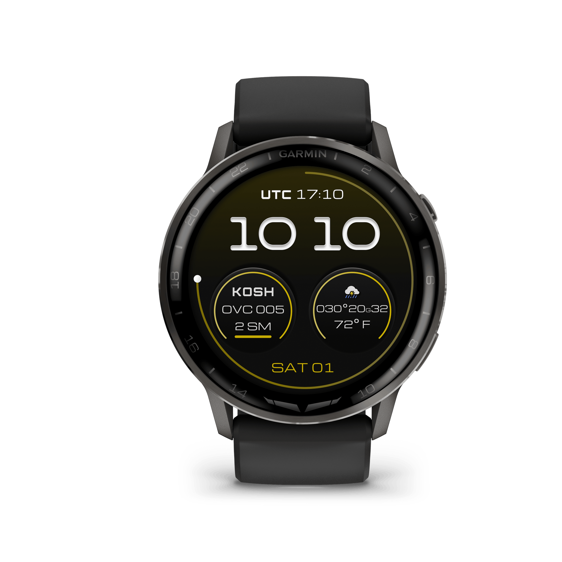 Garmin Watches Garmin D2 Air X15 Aviator Smartwatch: Slate with Black Silicone Band