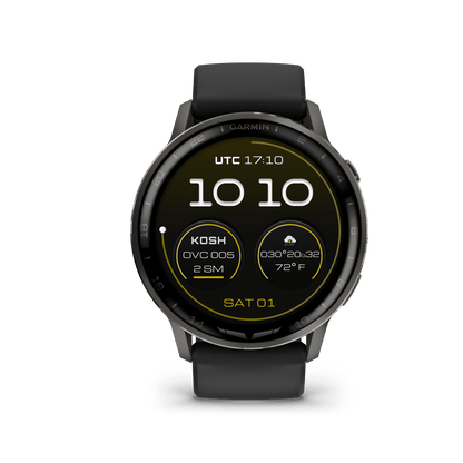 Garmin Watches Garmin D2 Air X15 Aviator Smartwatch: Slate with Black Silicone Band