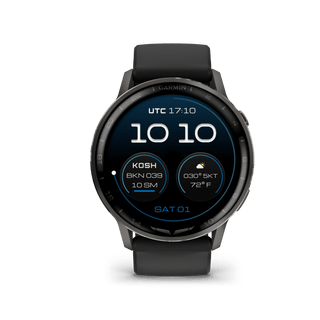 Garmin D2 Air X15 Aviator Smartwatch: Slate with Black Silicone Band