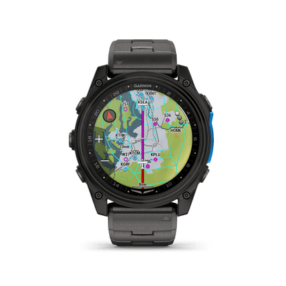 Garmin Watches Garmin D2 Mach 2 Aviator Smartwatch: Carbon Gray DLC Titanium with Vented Titanium Bracelet (51 mm)