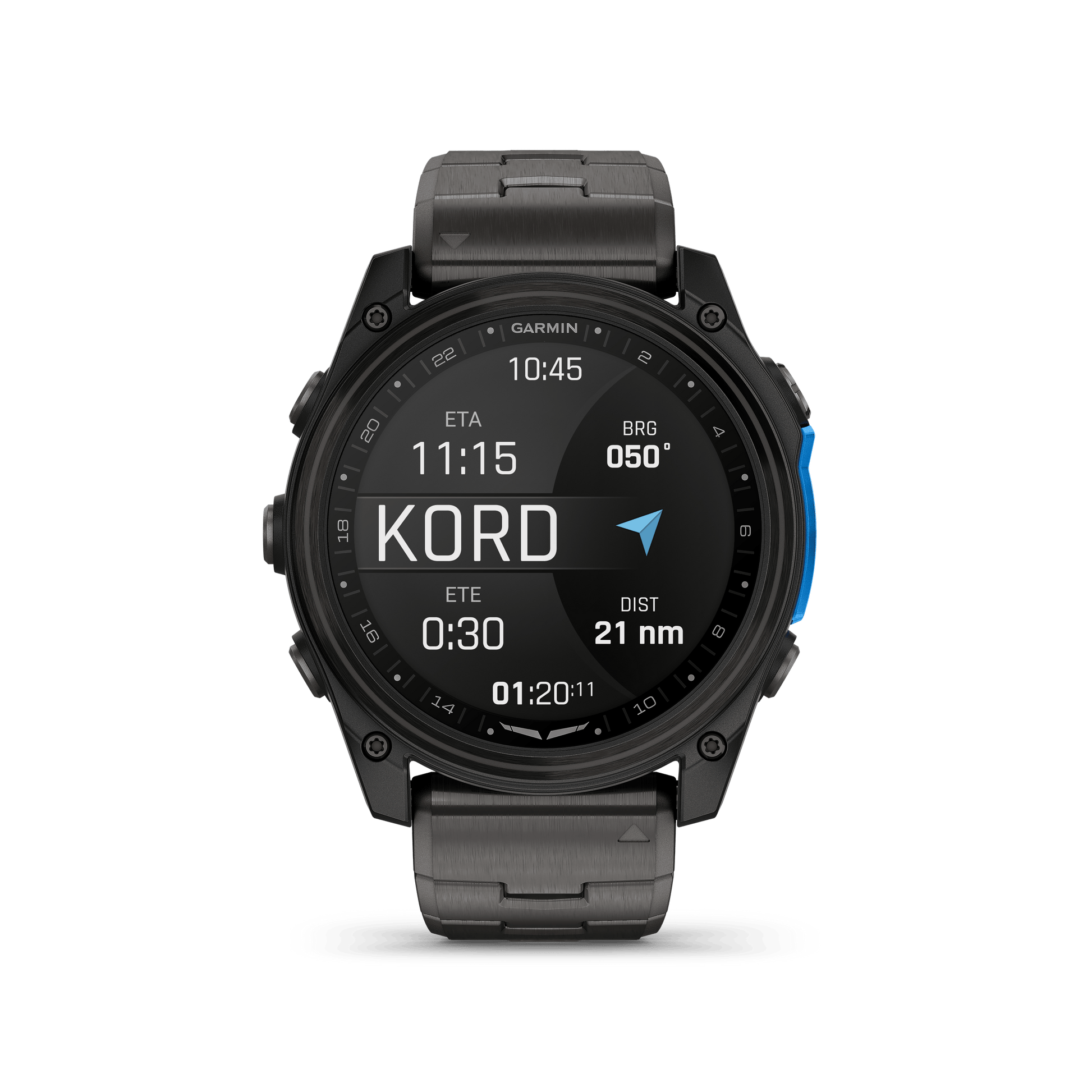 Garmin Watches Garmin D2 Mach 2 Aviator Smartwatch: Carbon Gray DLC Titanium with Vented Titanium Bracelet (51 mm)