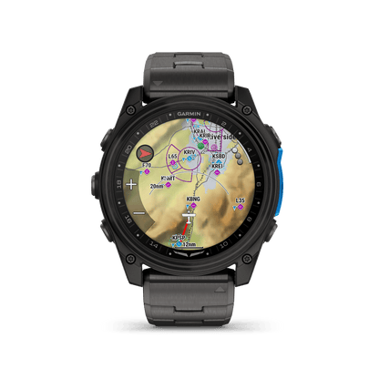 Garmin Watches Garmin D2 Mach 2 Aviator Smartwatch: Carbon Gray DLC Titanium with Vented Titanium Bracelet (51 mm)