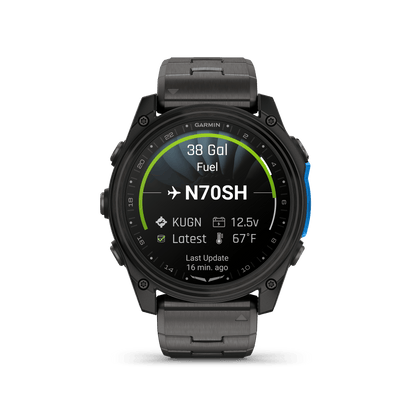 Garmin Watches Garmin D2 Mach 2 Aviator Smartwatch: Carbon Gray DLC Titanium with Vented Titanium Bracelet (51 mm)