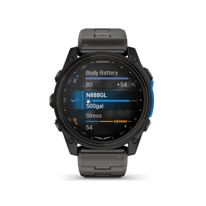 Garmin Watches Garmin D2 Mach 2 Aviator Smartwatch: Carbon Gray DLC Titanium with Vented Titanium Bracelet (51 mm)