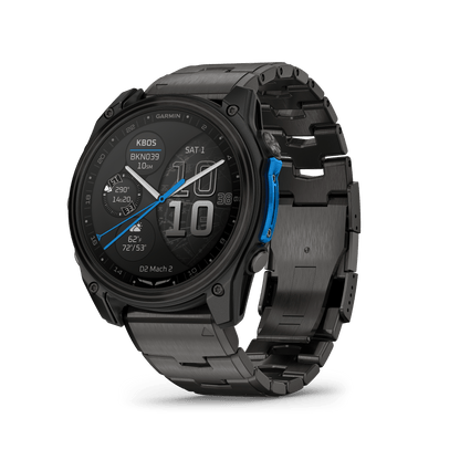 Garmin Watches Garmin D2 Mach 2 Aviator Smartwatch: Carbon Gray DLC Titanium with Vented Titanium Bracelet (51 mm)