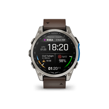 Garmin Watches Garmin D2 Mach 2 Aviator Smartwatch: Titanium with Oxford Brown Leather Band (47 mm)