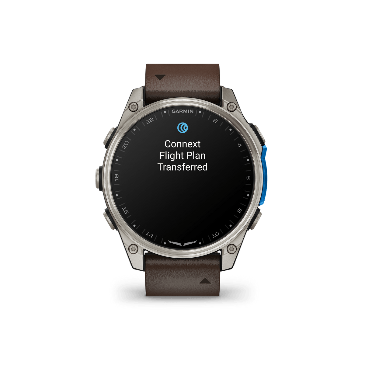 Garmin Watches Garmin D2 Mach 2 Aviator Smartwatch: Titanium with Oxford Brown Leather Band (47 mm)