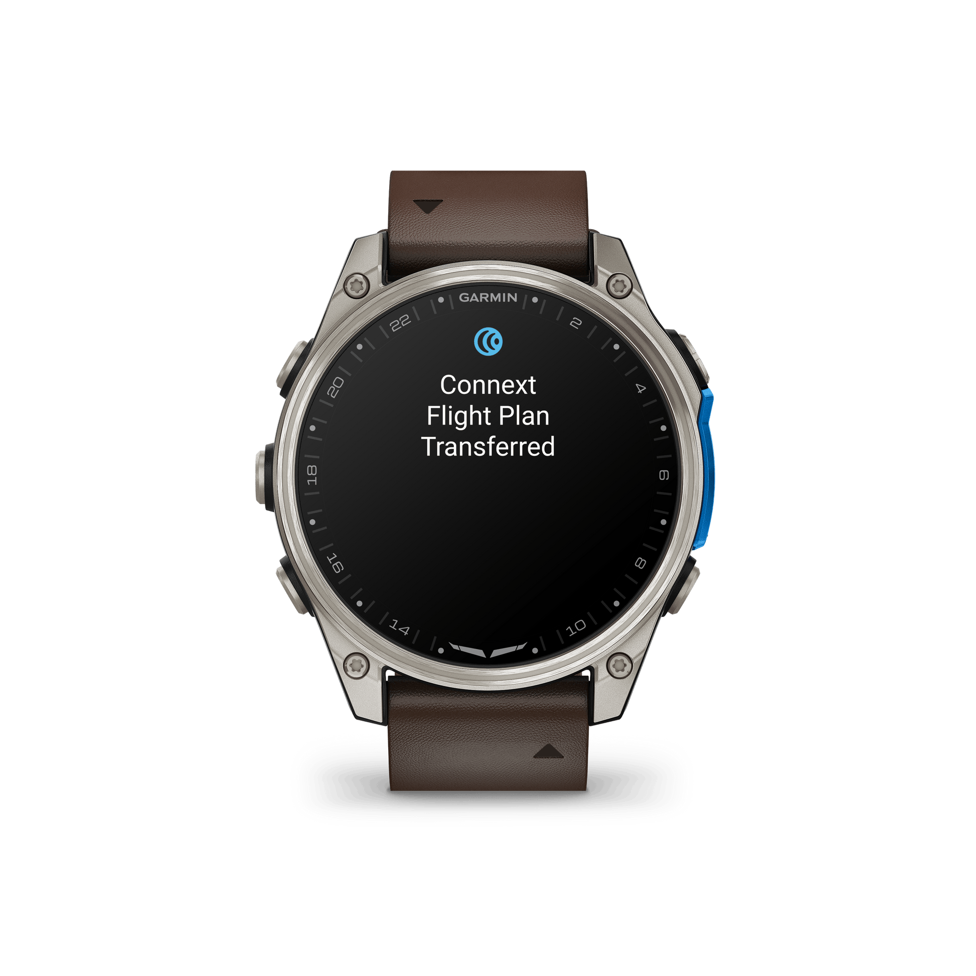 Garmin Watches Garmin D2 Mach 2 Aviator Smartwatch: Titanium with Oxford Brown Leather Band (47 mm)