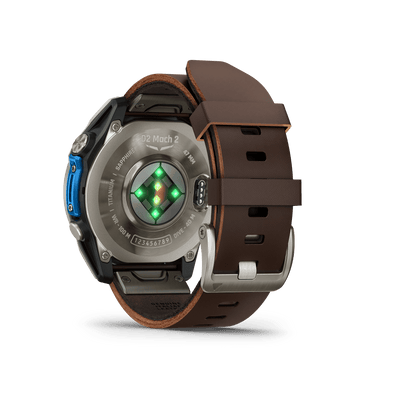 Garmin Watches Garmin D2 Mach 2 Aviator Smartwatch: Titanium with Oxford Brown Leather Band (47 mm)