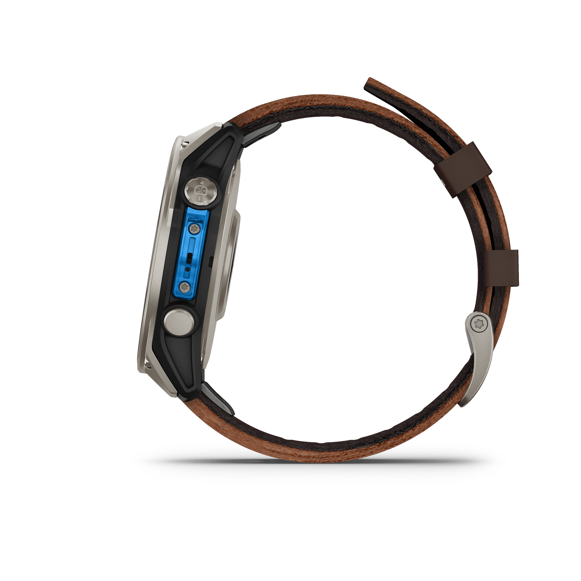 Garmin Watches Garmin D2 Mach 2 Aviator Smartwatch: Titanium with Oxford Brown Leather Band (47 mm)