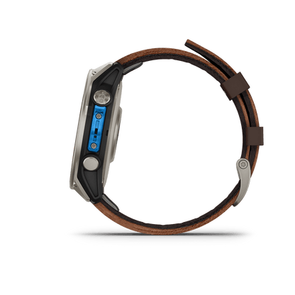 Garmin Watches Garmin D2 Mach 2 Aviator Smartwatch: Titanium with Oxford Brown Leather Band (47 mm)