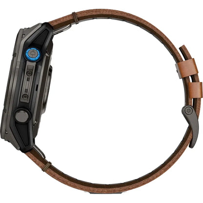 Garmin Watches Garmin D2 Mach 2 Pro Watch - Carbon Gray DLC Titanium with Chestnut Leather Band