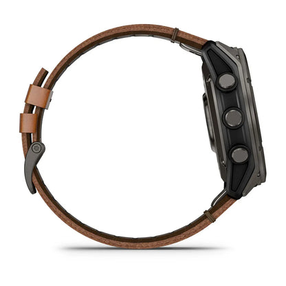 Garmin Watches Garmin D2 Mach 2 Pro Watch - Carbon Gray DLC Titanium with Chestnut Leather Band