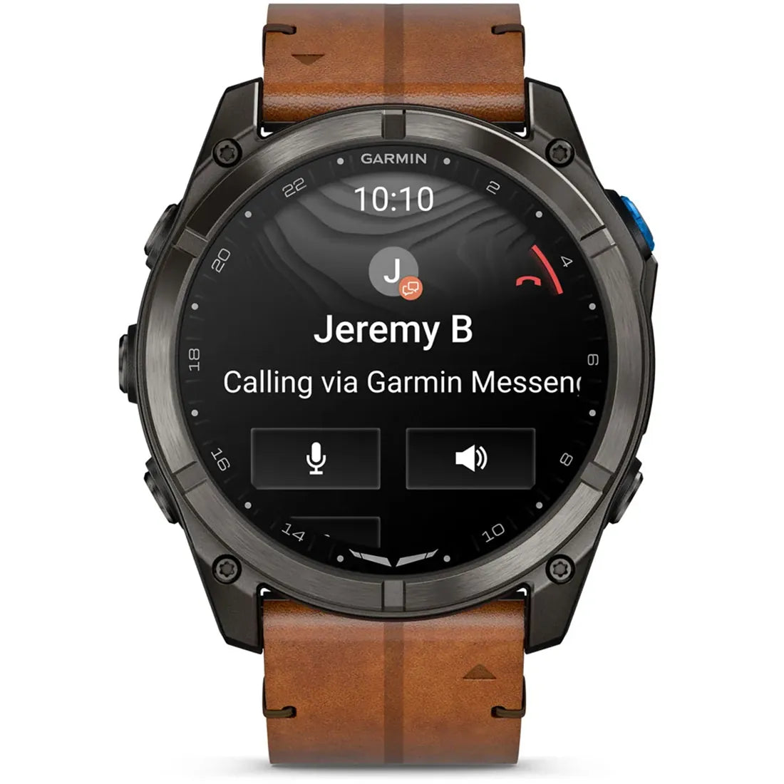 Garmin Watches Garmin D2 Mach 2 Pro Watch - Carbon Gray DLC Titanium with Chestnut Leather Band