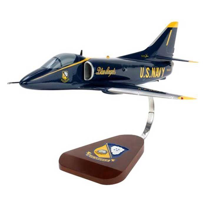 A-4 Skyhawk Blue Angels Mahogany Model - PilotMall.com