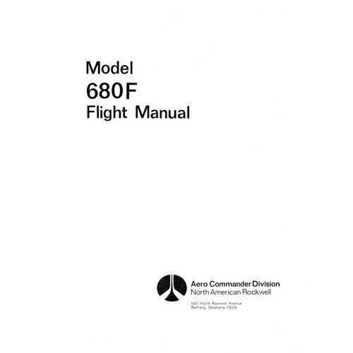 Aero Commander 680F Grand Commander 1960-63 Flight Manual (AC680F-F-C)
