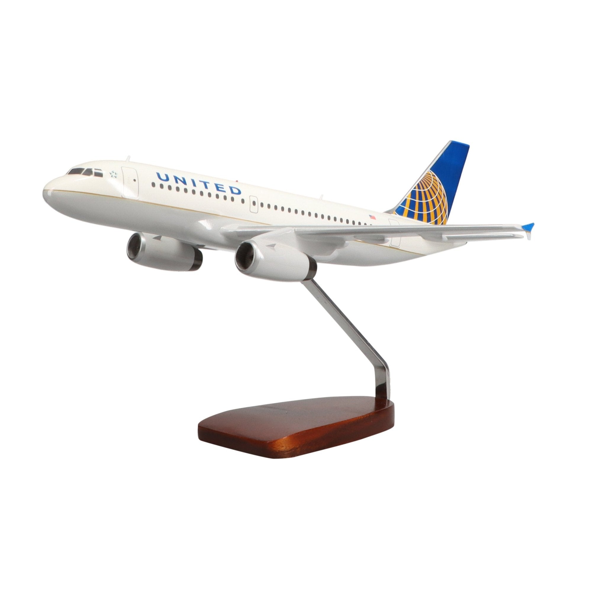 Airbus A319-100 United Airlines (Continental Merger Livery) Limited Edition Large Mahogany Model - PilotMall.com