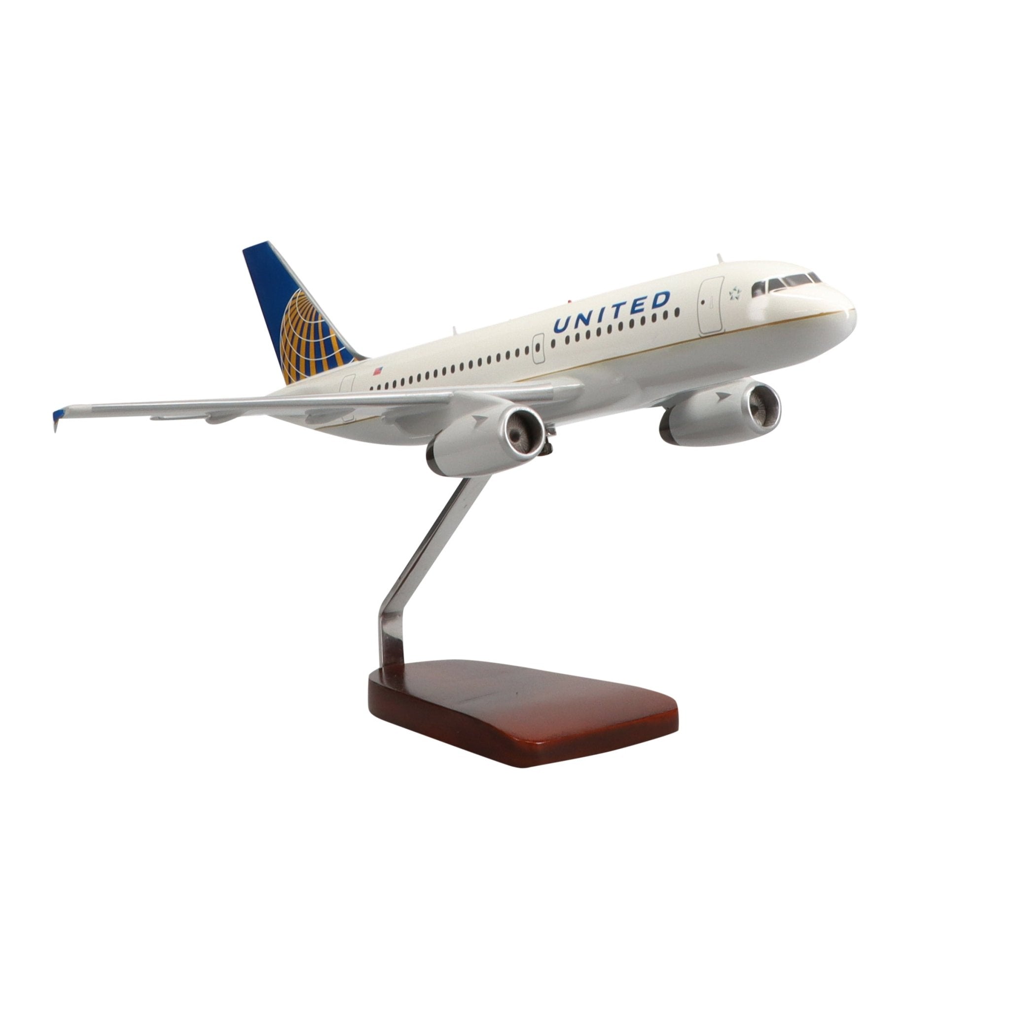 Airbus A319-100 United Airlines (Continental Merger Livery) Limited Edition Large Mahogany Model - PilotMall.com