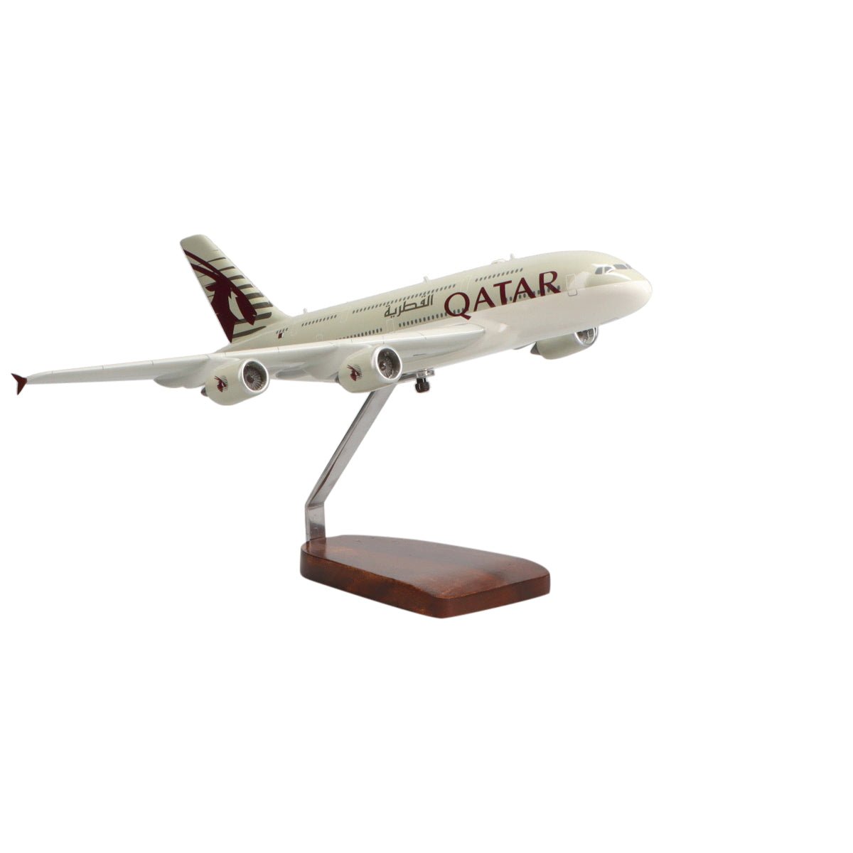 Airbus A380 Qatar Airways Limited Edition Large Mahogany Model - PilotMall.com