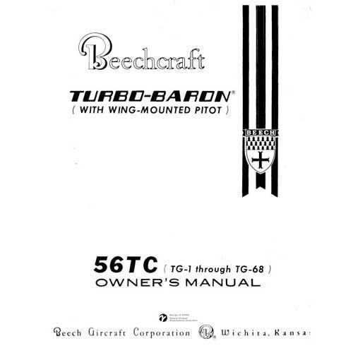 Essco Aircraft Aircraft Manual Beech 56TC TG-1 & After Owner's Manual (part# 96-590003-3B)