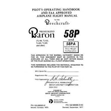 Essco Aircraft Aircraft Manual Beech 58P,58PA POH Pilot's Operating Handbook (part# 102-590000-31)