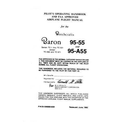 Beech 55 56 58 95 Baron Aircraft Manuals – PilotMall.com