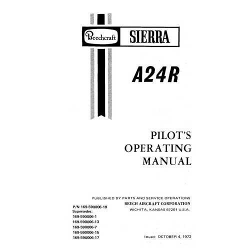 Essco Aircraft Aircraft Manual Beech A-24R Sierra Pilot's Operating Manual (part# 169-59006-19)