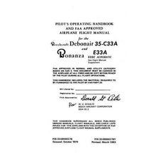 Essco Aircraft Aircraft Manual Beech C-33, E-33A, & E-33C Series POH (33-590003-7B)