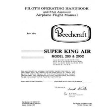 Essco Aircraft Aircraft Manual Beech King Air 200 Series POH & Flight Manual (101-590010-127)