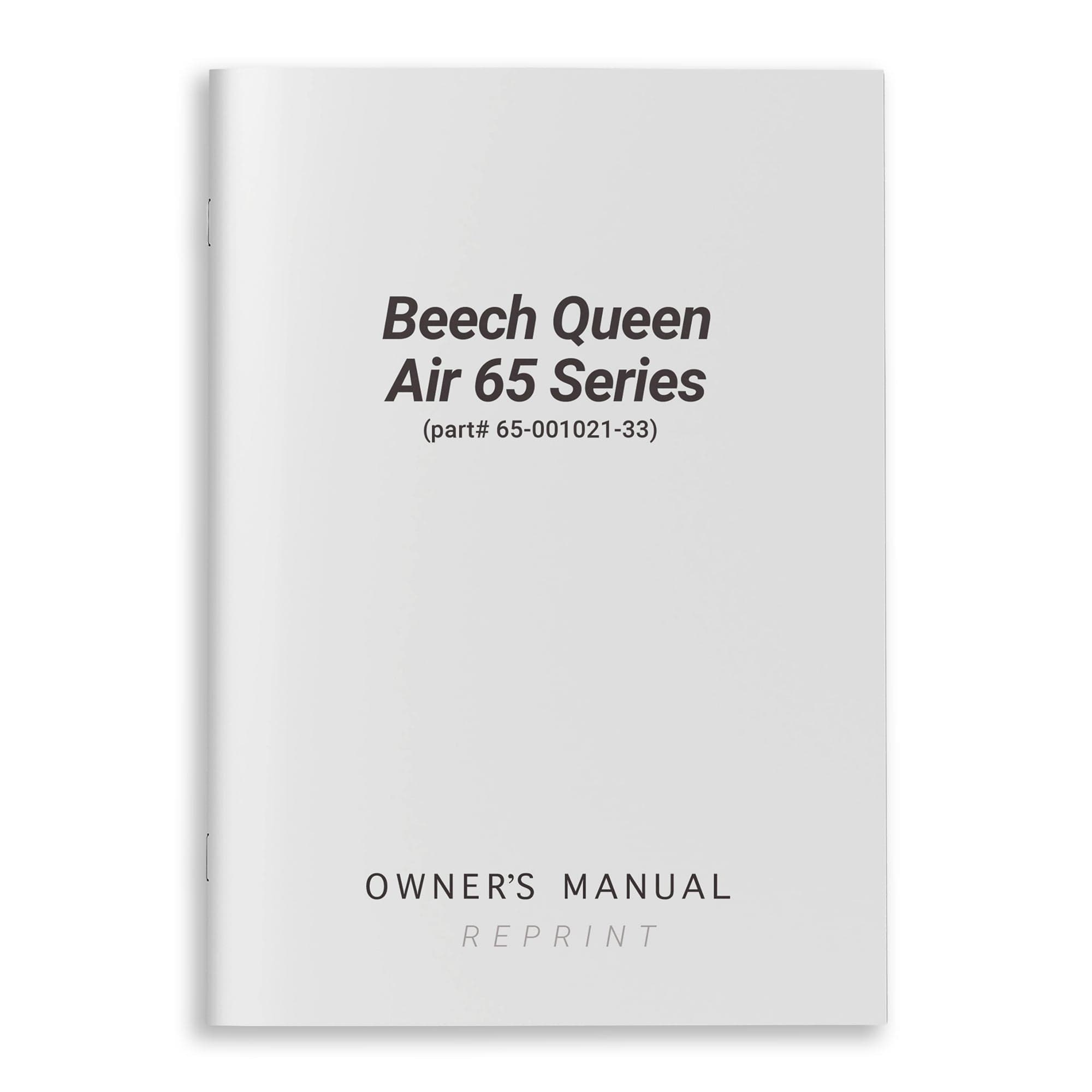 Essco Aircraft Aircraft Manual Beech Queen Air 65 Series Owner's Manual (part# 65-001021-33)