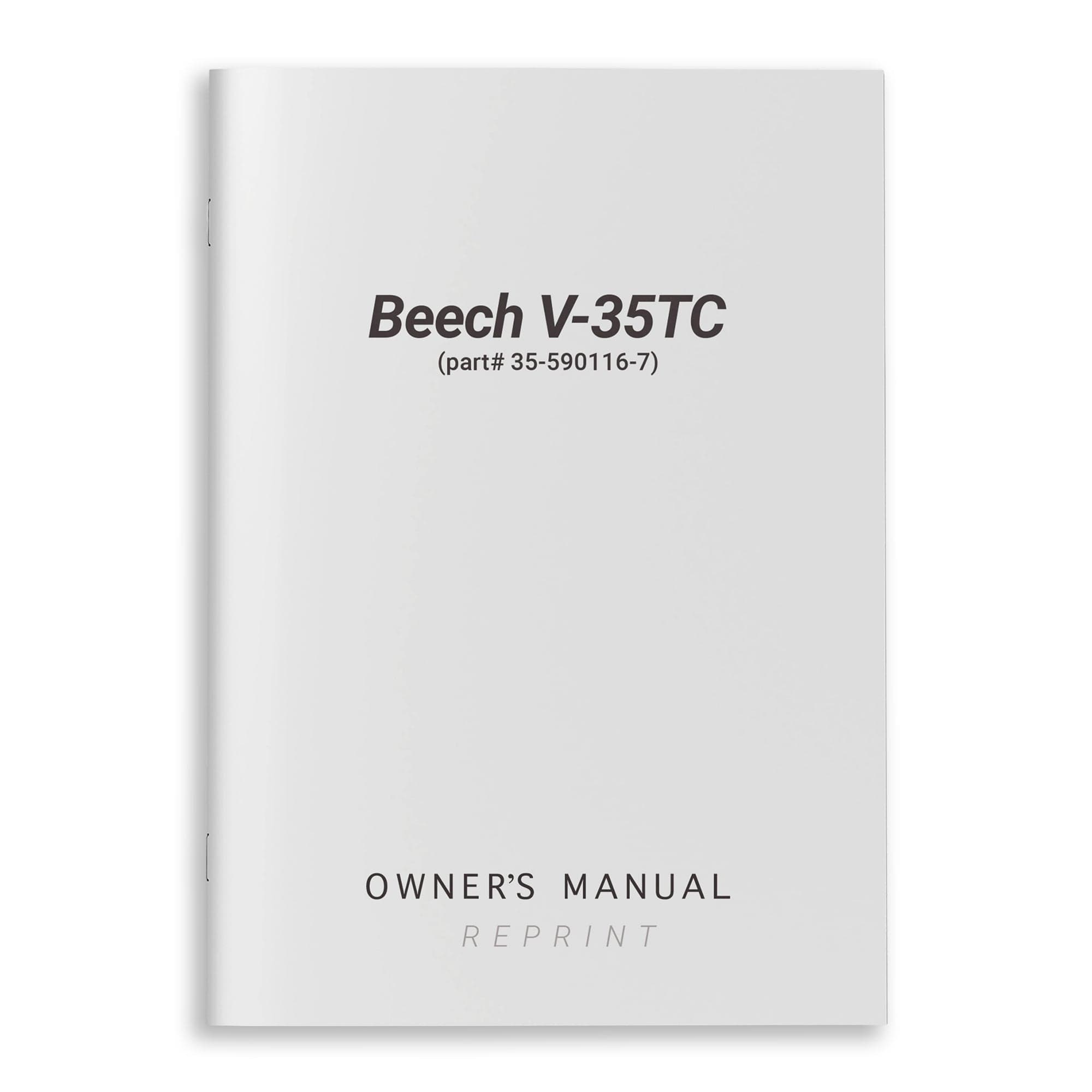 Essco Aircraft Aircraft Manual Beech V-35TC Owner's Manual (part# 35-590116-7)
