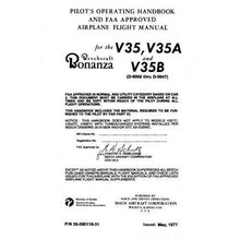 Essco Aircraft Aircraft Manual Beech V35,V35A,V35B Bonanza POH (35-590118-31B)