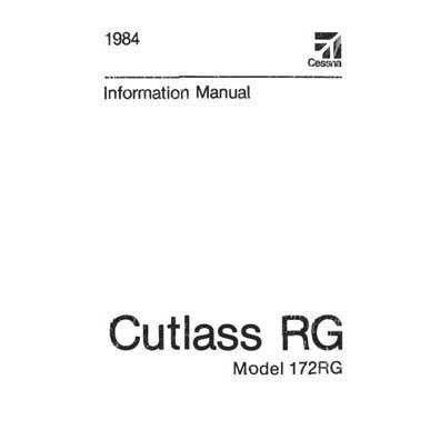 Cessna Aircraft Company Aircraft Manual Cessna 172RG Cutlass 1984 Pilot's Information Manual (D1253-13)