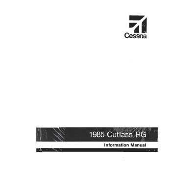 Cessna Aircraft Company Aircraft Manual Cessna 172RG Cutlass 1985 Pilot's Information Manual (D1274-13)