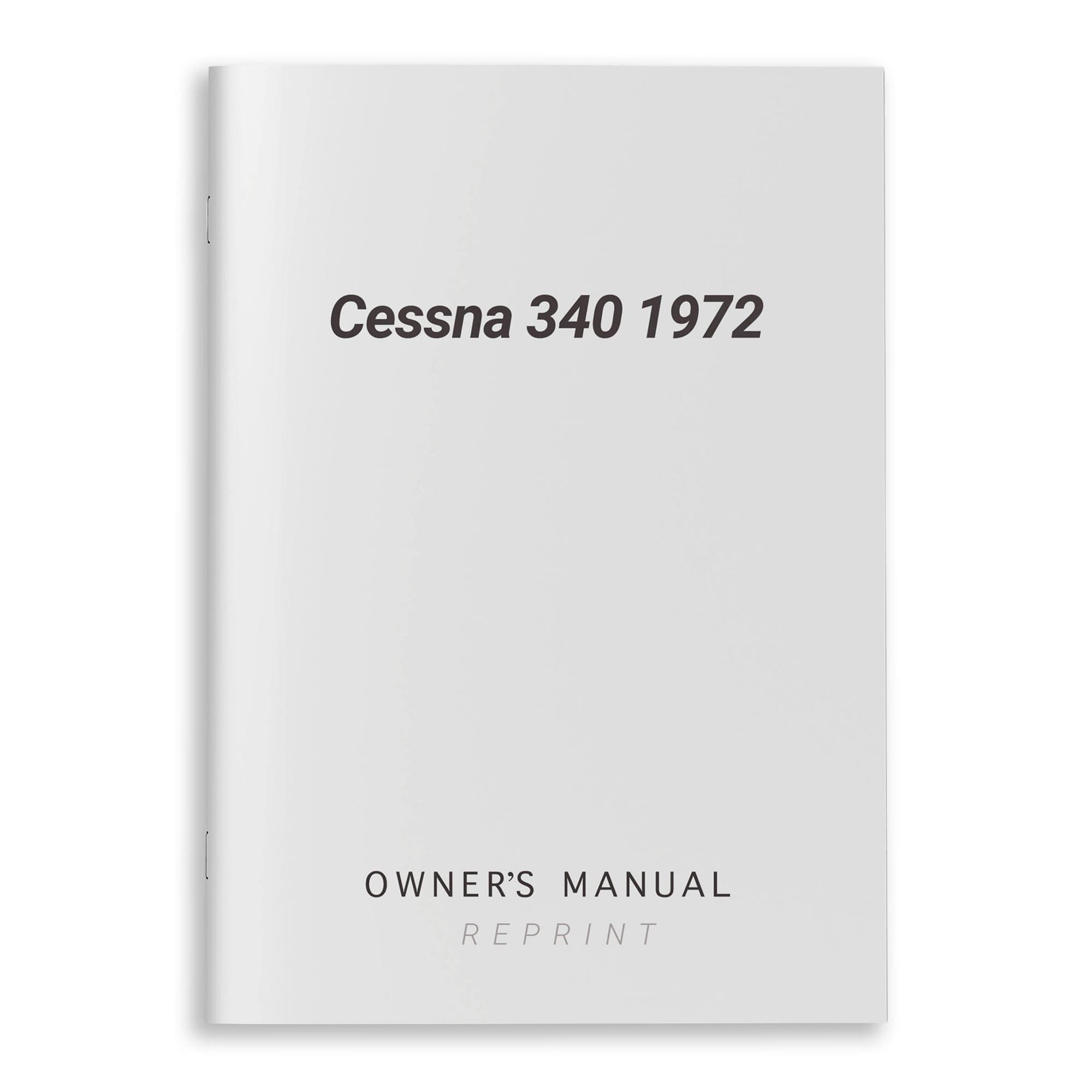 Essco Aircraft Aircraft Manual Cessna 340 1972 Owner's Manual