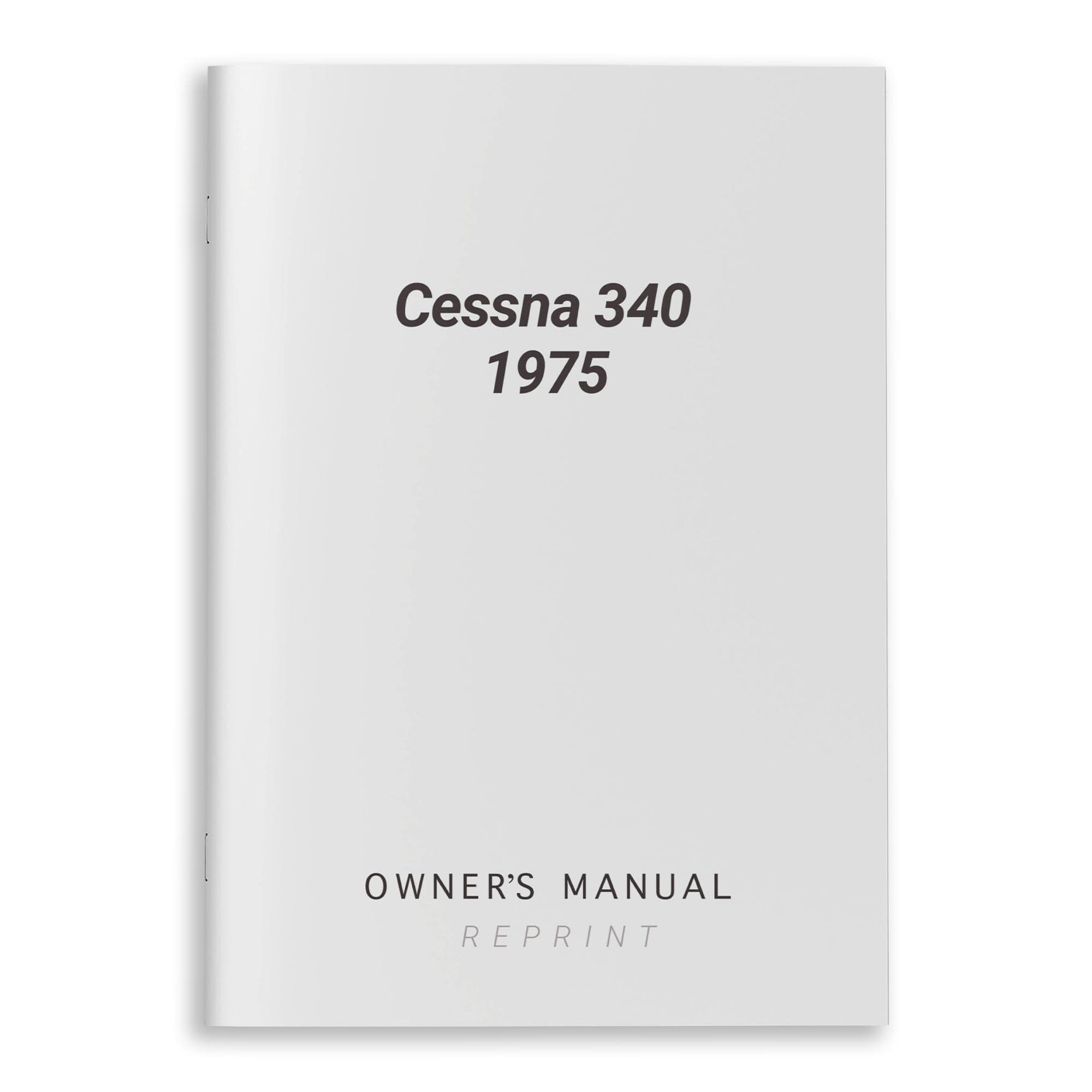 Essco Aircraft Aircraft Manual Cessna 340 1975 Owner's Manual