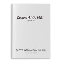 Cessna Aircraft Company Aircraft Manual Cessna 414A 1981 Pilot's Information Manual (D1594-13)