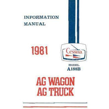Cessna Aircraft Company Aircraft Manual Cessna A188B 1981 Pilot's Information Manual (D1201-13)