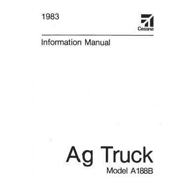 Cessna Aircraft Company Aircraft Manual Cessna A188B 1983 Pilot's Information Manual (D1238-13)