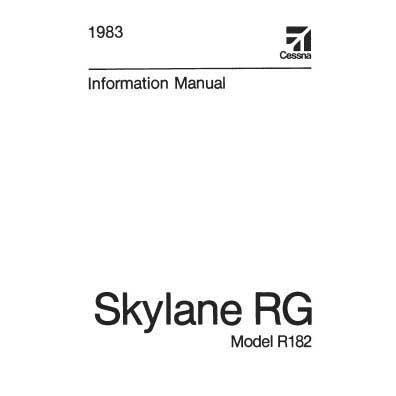 Cessna Aircraft Company Aircraft Manual Cessna R182 Skylane RG 1983 Pilot's Information Manual (D1235-13)