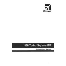 Cessna Aircraft Company Aircraft Manual Cessna TR182 Skylane RG 1986 Pilot's Information Manual (D1300-13)