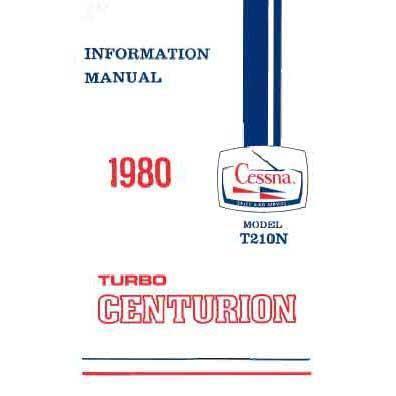 Cessna Aircraft Company Aircraft Manual Cessna Turbo 210N Centurion 1980 Pilot's Information Manual (D1187-13)
