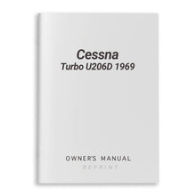 Essco Aircraft Aircraft Manual Cessna Turbo U206D 1969 Owner's Manual