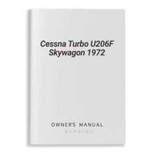 Essco Aircraft Aircraft Manual Cessna Turbo U206F Skywagon 1972 Owner's Manual