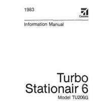 Cessna Aircraft Company Aircraft Manual Cessna Turbo U206G Stationair 6 1983 Pilot's Information Manual (D1241-13)