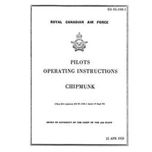 Essco Aircraft Aircraft Manual DeHavilland Chipmunk 1958 Pilot's Operating Instructions (EO-05-10B-1)