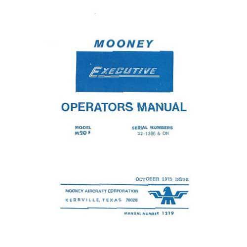 Essco Aircraft Aircraft Manual Mooney M20F Executive 1975-76 Operator's Manual (part# 1219)