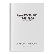 Essco Aircraft Aircraft Manual Piper PA-31-300 1968-1969 Owner's Handbook (part# 753-780)